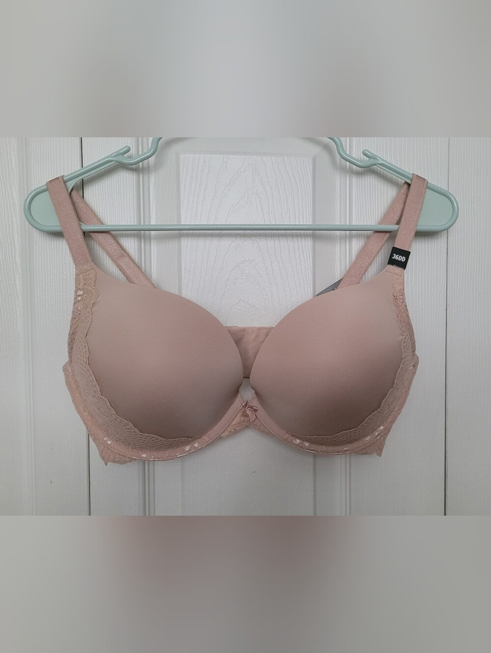 torrid Curve Dusty Pink Lace-Trim Padded Underwire Bra